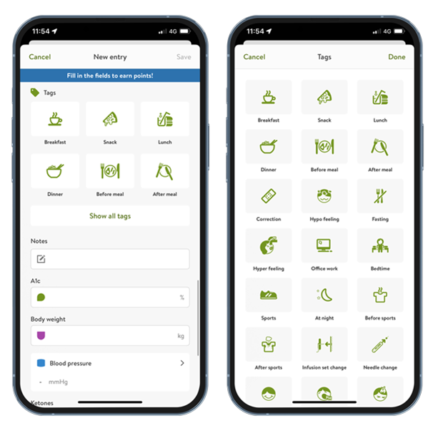 mySugr tags