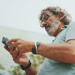 Man checking his mobile phone