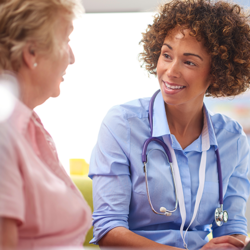 Nurse with patient