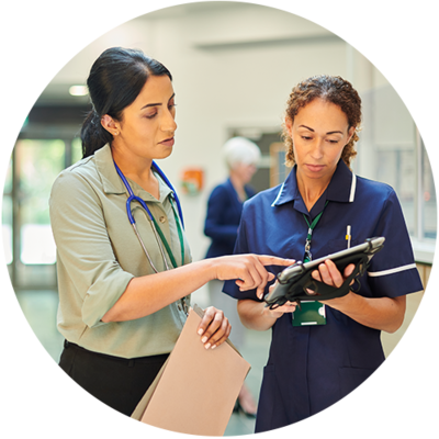 Healthcare professionals in a secondary care setting