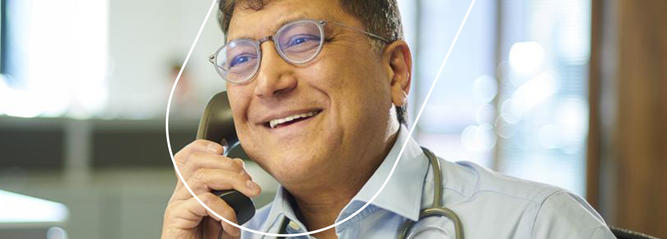 Doctor on the phone