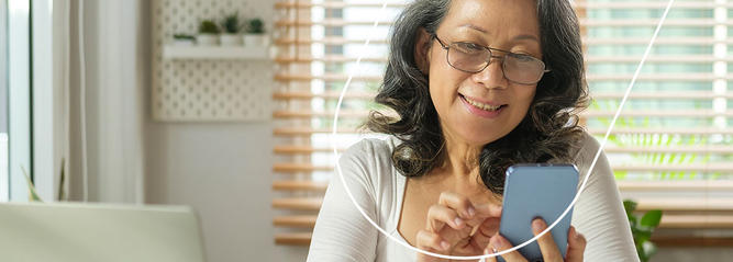 Woman using her mobile phone