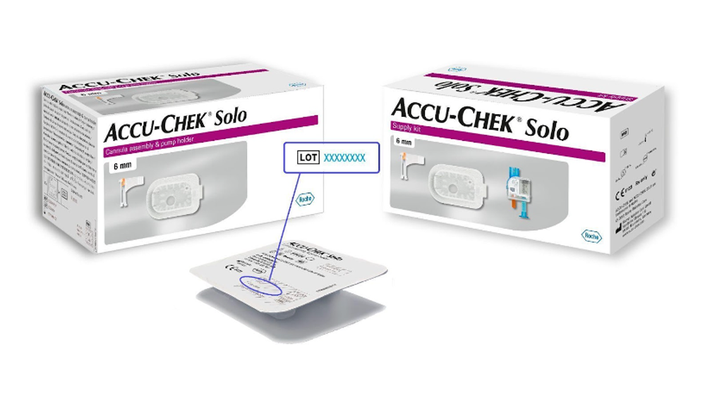 Accu-Chek Solo cannula assembly and pump holder 