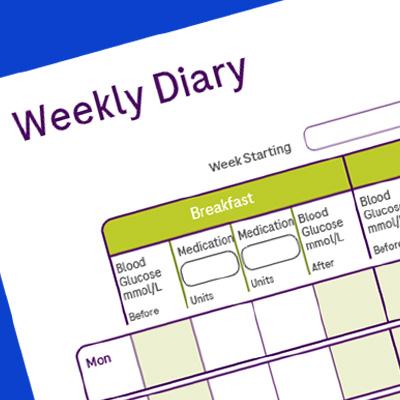 Accu-Chek weekly diary for blood glucose monitoring