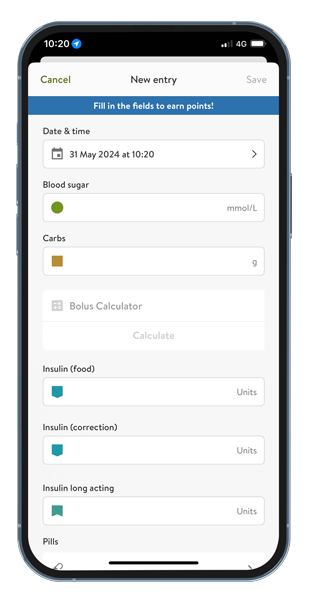 Logging in mySugr