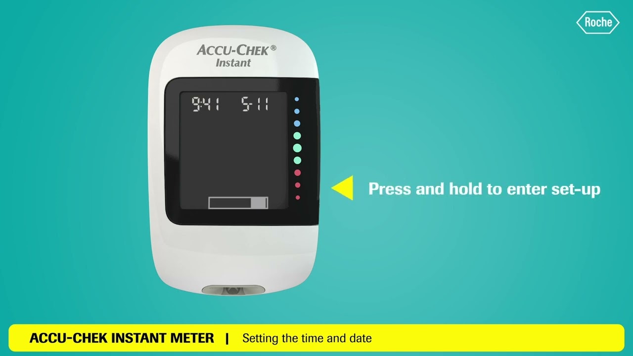 How to set the time and date on the Accu-Chek Instant meter