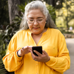 Lady using mobile phone