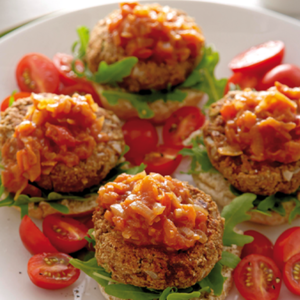 Hamburgers with BBQ sauce