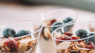 Yogurt, fruit and granola