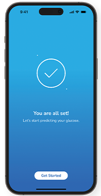 Screenshot of the SmartGuide Predict app set up complete screen.
