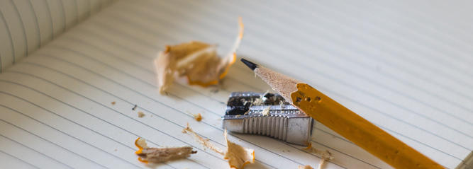 Pencil being sharpened